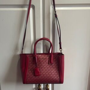 Michael Kors Burgundy and Pink Satchel